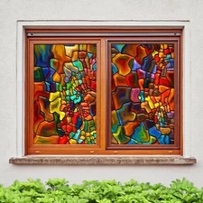 3D Color Graffiti O257 Window Film Print Sticker Cling Stained Glass UV Block Am