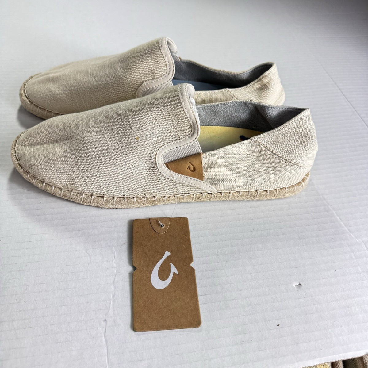 OluKai Men\'s Tan Canvas Slip-On Espadrilles Canvas Casual Loafers & Slip Ons for Men for sale | eBay main image 4