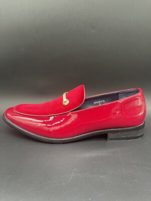 Alberto Fellini Red Dress Shoes Velvet & Patent Faux Leather  display picture 2