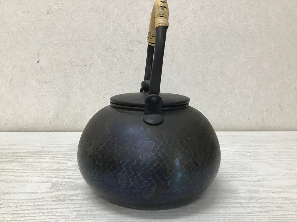 Bule de cobre Y2585 KYUSU caixa assinada cerimônia do chá Japão antigo vintage - Imagem 4 de 4