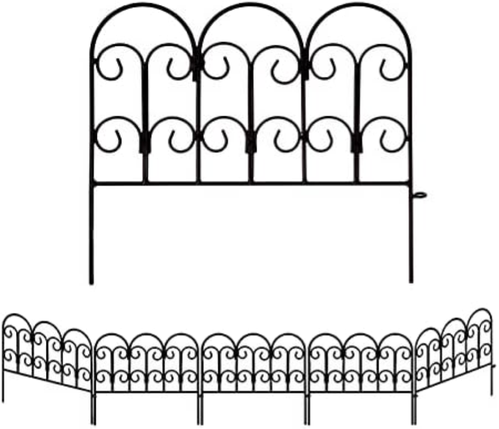 5 Recinzioni Decorative da Giardino, Palizzata in Metallo Recinzione Giardino De