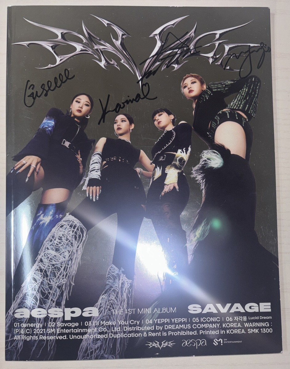 aespa　プロモアルバム　非売品　サイン入り　SAVAGE aespa [Savage] Autographed Signed Promo Album Hallucination