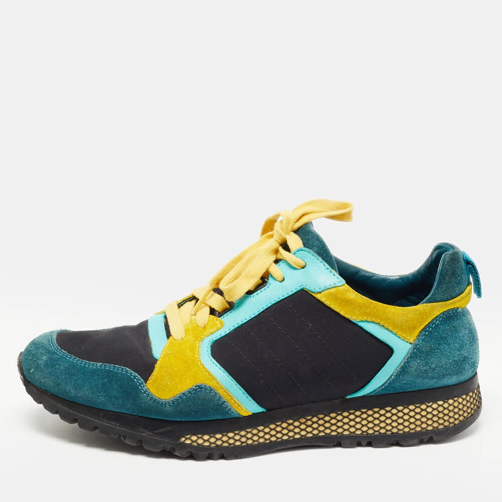 Baskets d'entraînement multicolores en daim et toile Gucci taille 40