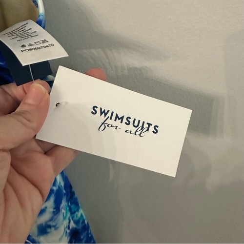 Badeanzüge für alle Damen blau Batik fließend Tankini Schwimmoberteil Größe 22 neu mit Etikett - Bild 5 von 10