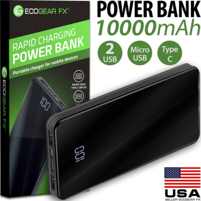 #ad 10000mAh Fast External Portable Power Bank Backup Battery Charger for Cell Phone $19.99