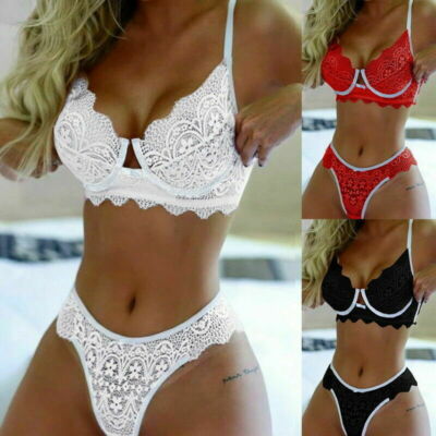 Women's Push Up Bra Set Sexy Lingerie Underwear G-String Thong Panties Sleepwear