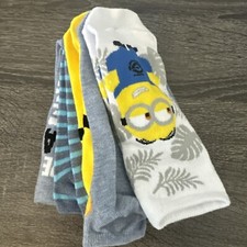 MINIONS MENS CREW SOCKS SIZE 6-12- 5 Pairs Brand New