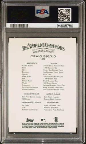 2024 Topps Archives Signature #323 Craig Biggio PSA 10 GEM MINT Auto 2/9 Astros - Picture 2 of 2