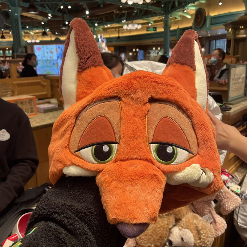 Auténtico Sombrero Cabeza de Nick Zootopia Disney Gorra Suave Exclusivo de Disneyland