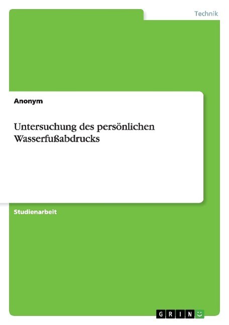 Thumbnail - Untersuchung Des Persönlichen Wasserfußabdrucks | Buch | 9783668154957