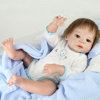 22'' Reborn newborn Baby Doll Full Body Vinyl Silicone Lifelike Dolls Boy  Gift | eBay