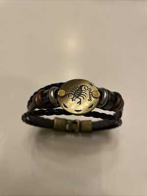 Scorpio Men s Bracelet leather, brass, medium length. Very nice!