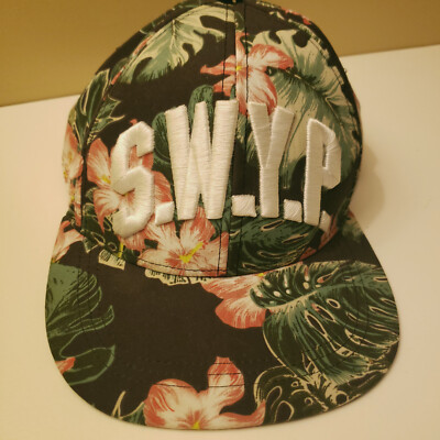 SWYP Cap Hat Women One Size Dark Floral Snapback H&M Divided Embroidered