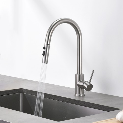 Decaura 3-Mode Spray Pull Out Kitchen Mixer Tap Brushed Nickel Stainless Steel - Picture 11 of 12