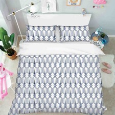 3D Geometric Pattern Blue Quilt Cover Set Duvet Cover Bedding Pillowcases
