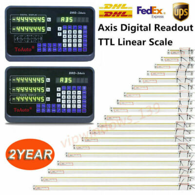 3/2Axis Digital Readout DRO 5µm 0.0002'' Linear Scale Encoder for Mill Lathe CNC