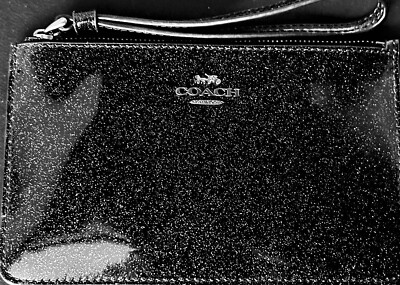 NWT COACH X NASA SPACE GLITTER STARS BLACK PATENT LEATHER WRISTLET