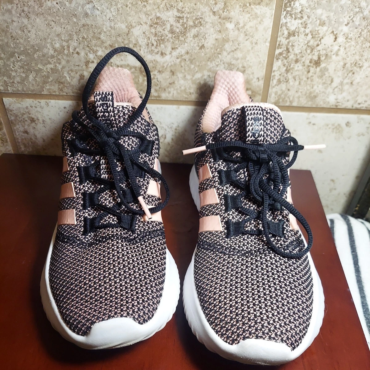 Adidas Women s Cloudfoam ultimate Racer Slip On Running Shoes Size 8.5 BlackRose