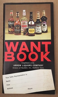 Arrow Liquors Company 8 x 4 1/2'' Want Book 1970 50 Pages Sales Catalog