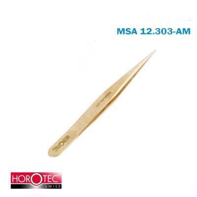 Brucelles Simples Horotec Pointes Fines S5 - Longueur 130 Mm, Laiton, Neuf Avec étiquettes