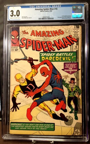 AMAZING SPIDER-MAN #16 CGC 3.0 1ST DAREDEVIL CROSSOVER - 1964 MARVEL