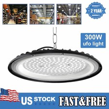300W Commercial UFO LED High Bay Light Waterproof Warehouse Industrial Fixtures