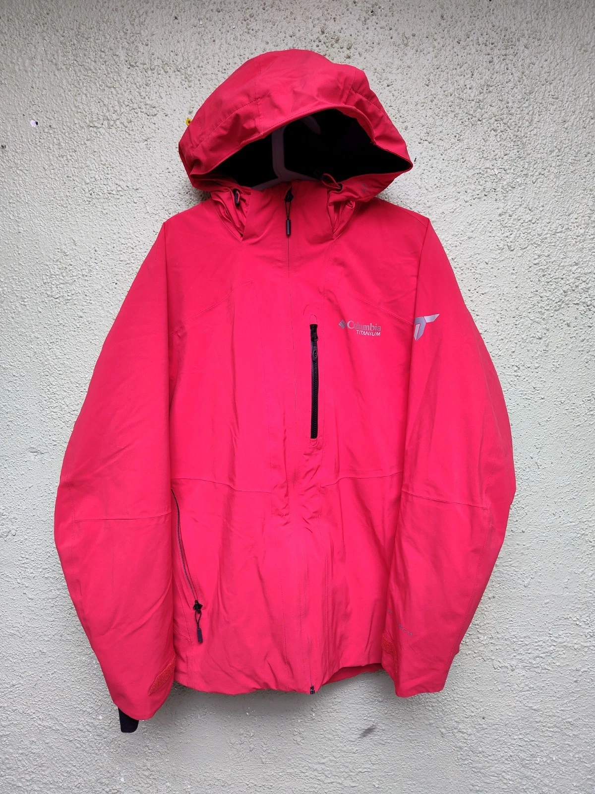🔥 Columbia Titanium Jacket Men M Red Omni-Tech Ski Snow Hooded