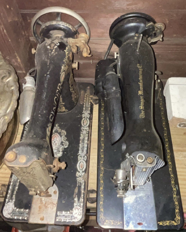 Two Antique Singer Sewing Machines 