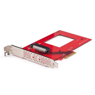StarTech PCIe 4.0 x4 U.3 Adapterkarte NVMe SSD 2.5 Zoll 5-15 mm Rot LEDs Plug Pl