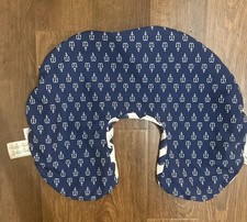 Boppy Pillow Cover Navy Blue White Whales Anchors