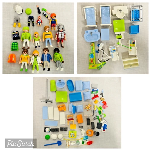 Playmobil Geobra Figures Toy Huge Lot Vintage Medical Nurses Doctors Hospital