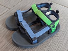 OshKosh B'gosh Toddler Size 12 Strappy Sandals Blue Green Adjustable Strap