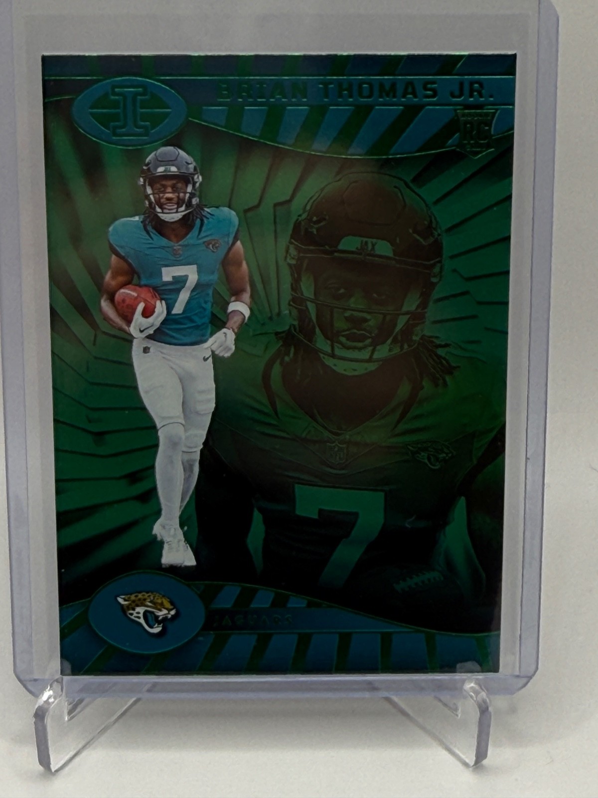 2024 Panini Illusions - Brian Thomas Jr. #41 Trophy Collection Emerald (RC)