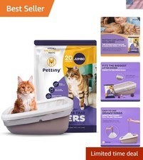 20 Jumbo Litter Box Liners with Drawstrings - Scratch Resistant Cat Litter Ba...