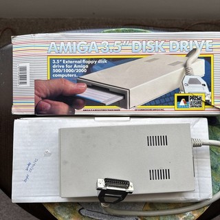 Commodore Amiga external 3.5" floppy disk parts BOXED instructions