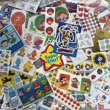 Vintage 80s 90s Sticker Partials Sheets  Cut Up Singles Various Brands Lot B