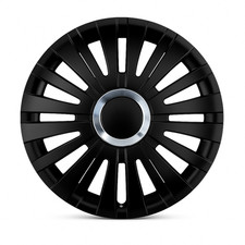 4 Copricerchi 16'' Black Universali Coppe Ruota Neri Stile Active