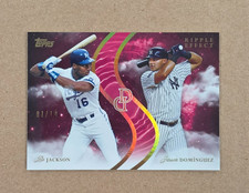 2024 Topps Dynamic Duals Bo Jackson Jasson Dominguez 3 Ripple Effect Ruby 01/10