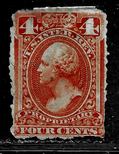 HICK GIRL-OLD USED U.S. PROPRIETARY SC#RB13a WASHINGTON, ISSUE 1871 A5103