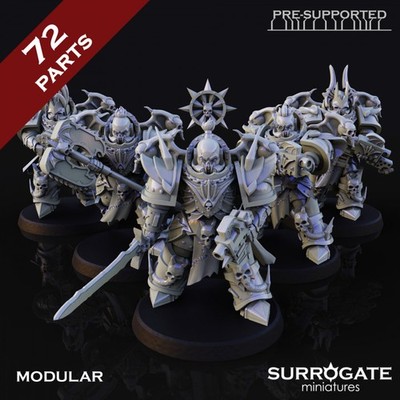   X5 Night Blessed   Chaos Space Knights   Modular Unit 28 32mm Scale 3DMICO  