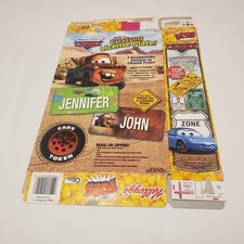 Disney Cars Movie Kellogg's Corn Pops Cereal Box 2007 2006 Film Pixar Plate VTG