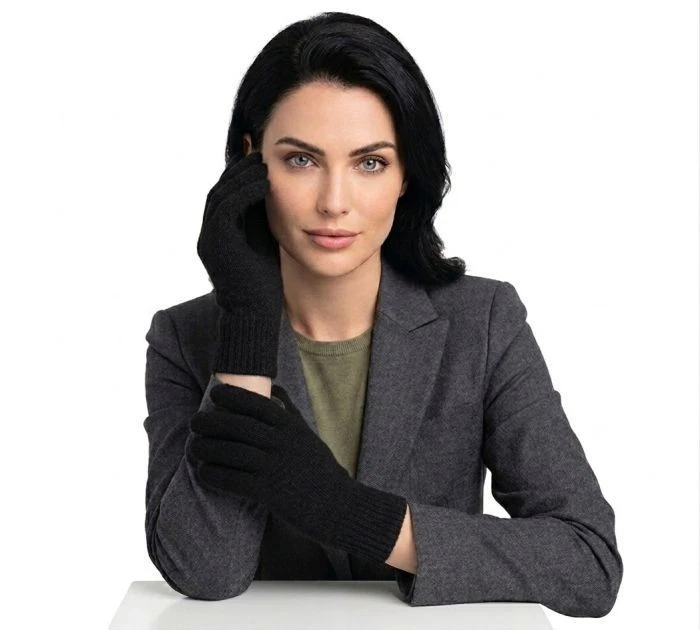 Women's knitted gloves, 100% cashmere, made in Italy, 6 colors