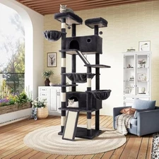 81in multi-level tall cat tree tower for indoor kitties/larger cat con