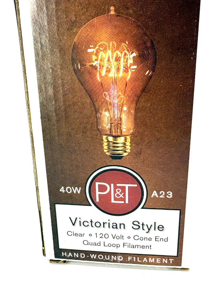 NEW Edison Style Victorian Styl Filament A23 Tinted Light Bulb 40W Pl&T Electric - Image 2 of 4