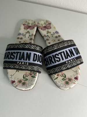 Christian Dior Dway Floral Butterfly Slide Mule SZ EUR 37 US 7 | eBay