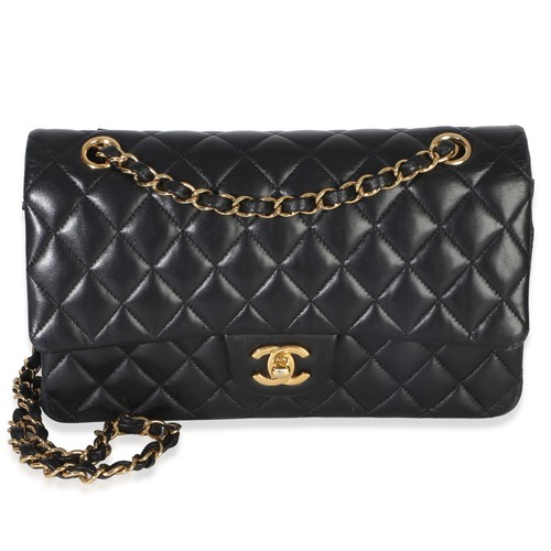 Chanel Black Quilted Lambskin Medium Classic Double Flap Bag