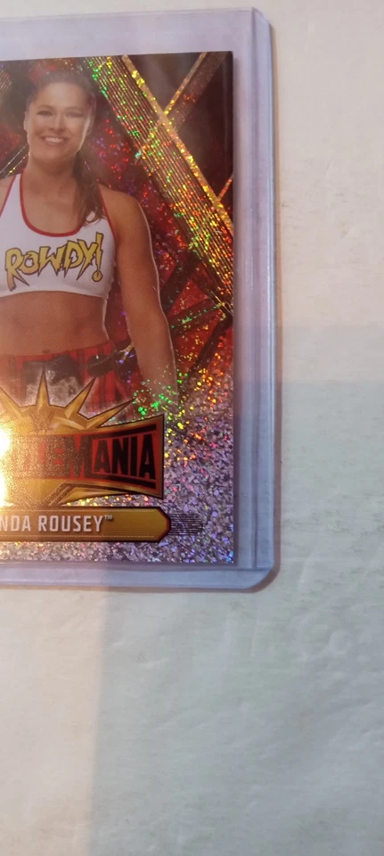 2019 Topps WWE Ronda Rousey WM-8 Sparkle Insert Card. Rare. U.K. Exclusive. 🔥✨ - Image 4 of 4