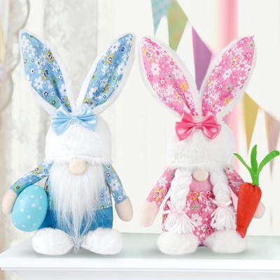 Easter Gnomes Decorations 2Pcs Bunny Spring Tomte Nisse Swedish Rabbit Plush....
