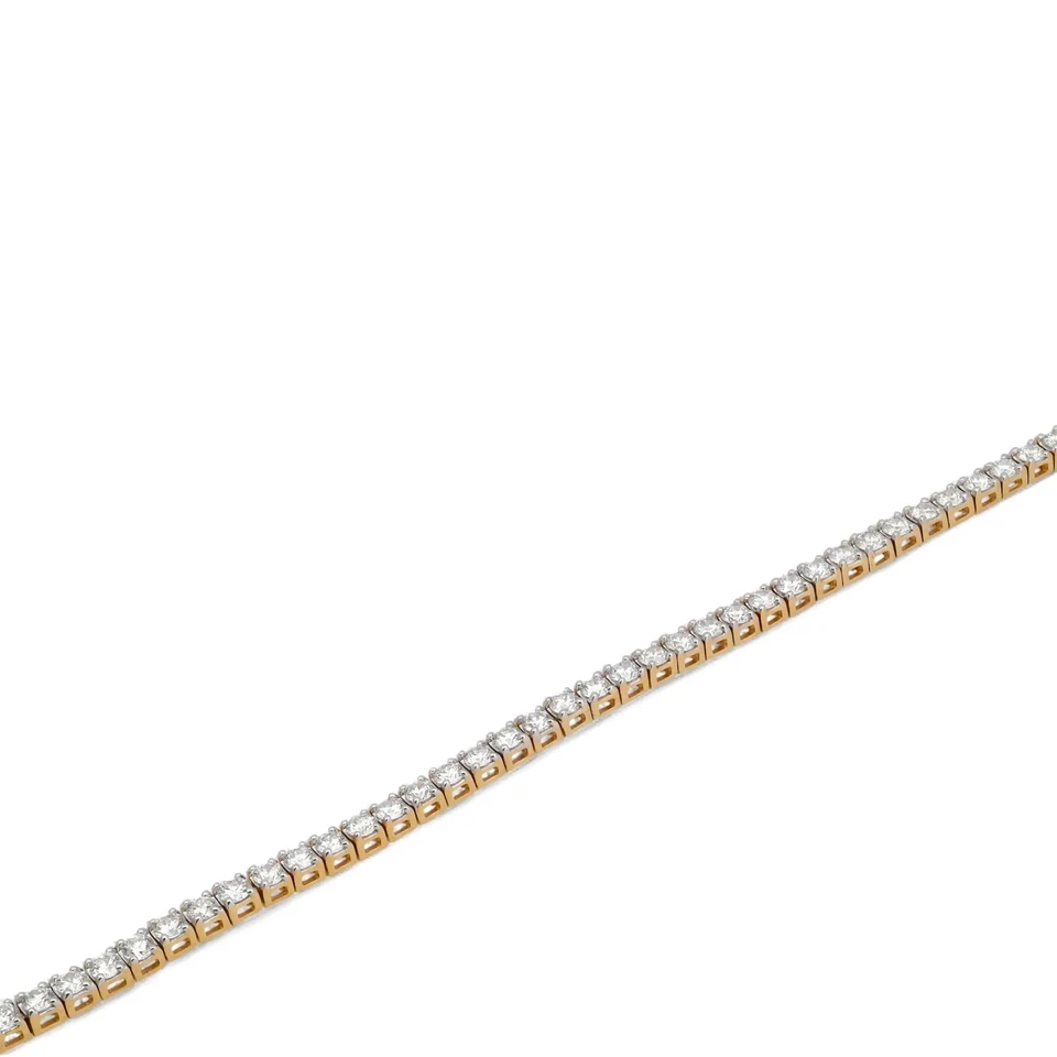 Tennis Bracelet Round Cut Lab Grown Diamond 14K Yellow Gold 3.00Cttw  - Image 2 of 4