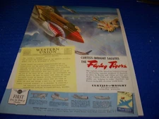 1942 CURTISS P-40 A.V.G. "FLYING TIGERS"..1-PAGE COLOR SALES AD..(657QQ)